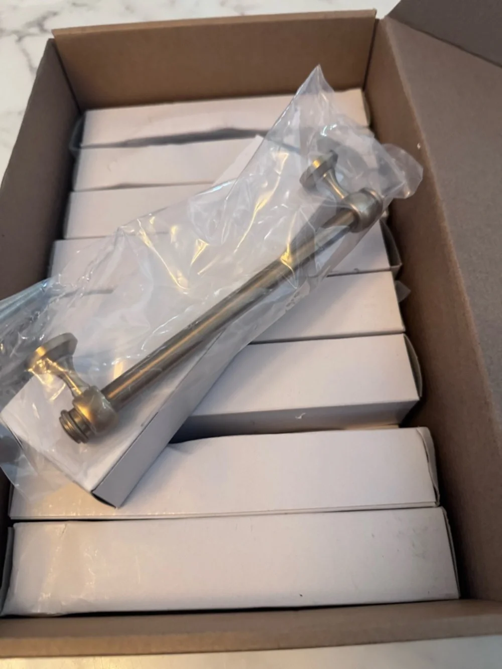 New In Box Restoration Hardware Lugarno 6” Polished Brass Drawer Pull